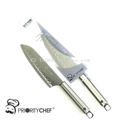 Stainless Steel Kitchen Knife Set Foreign Trade Knife Steel Handle Chef Knife Cleaver Bread Knife Sharp Mouth Knife Fruit Knife Santoku Knife