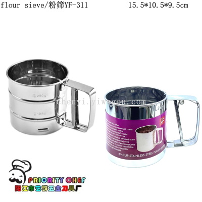 Flour Sifter Screen Stainless Steel Single Double Layer Filter Flour Sifter Cup Kitchen Steamer Baking Tool