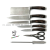 Curved Handle Knife Set 8-Piece Rotating Seat Straight Handle Knife Set 9-Piece Rotating Seat Kitchen Knife Set Factory Direct Sales