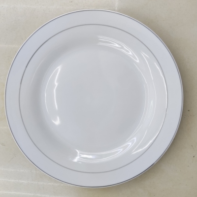 10.5-Inch Double Silver Wire GGK Plate Dish Ceramic Flat Plate Plate Dish