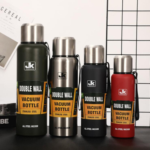 加康全钢盖大容量真空双层304不锈钢运动户外便携保温杯logo