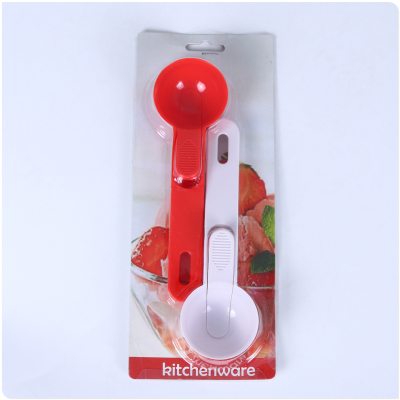 Food Grade Plastic Press Handle Launch Ice-Cream Spoon Baking Dried Fruit Measuring Spoon Large Spoon for Meatballs Spoon