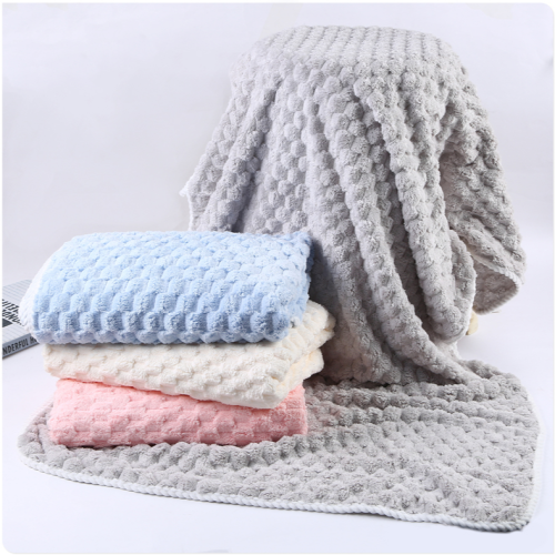 Thick Soft Velvet Micron Hair-Drying Cap Bath Towel Set Female Super Water-Absorbing Shower Cap Quick-Drying Thickening Shower Bath Towel