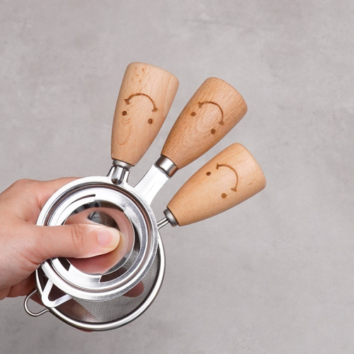 Smiling face wooden handle stainless steel egg white separat