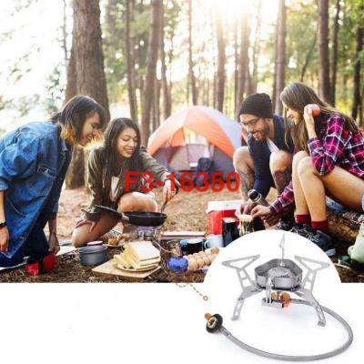 Portable Gas Stove Outdoor Portable Gas Stove Windproof Fierce Fire Three-Head Stove Folding Water Boiling Tea Making Gas Stove