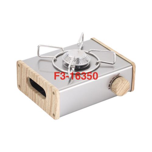 new stainless steel surface portable gas stove wood grain design more textured double handle design more reasonable and beautiful