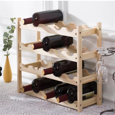 Wine Rack Wine Rack Storage Rack Wine Cabinet Decoration Wine Storage Rack Household Simple Retro Wooden Wine Holder