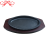 Df99278 Korean Grill Tray Teppanyaki Steak Plate Cast Iron Barbecue Plate Non-Stick Fry Pan with Wood Board