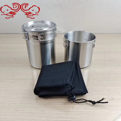 Df99230 Outdoor 304 Stainless Steel Water Cup Camping Single Pot Set Folding Tea Cup Cup Two-Piece Set