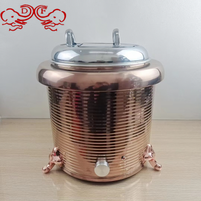 Df68390 304 Stainless Steel Buffet Insulation Soup Heating Pot Commercial Electric Porridge Soup Pot Breakfast Soup Stove