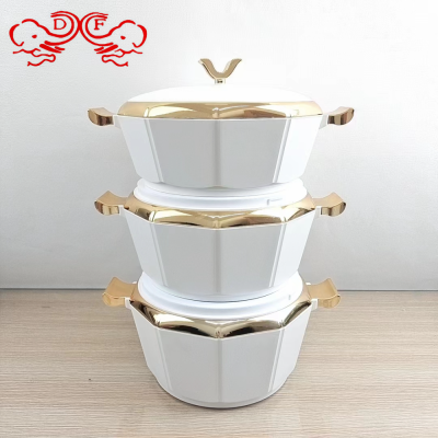 Df99047 Three-Piece Marbling Stainless Steel Thermos Box Heat Preservation Not Available Cold Box Food Container