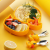 Children's Tableware Silicone Small Yellow Duck Plate Baby Solid Food Bowl Drop-Resistant Grid Suction Cup Plate Bib