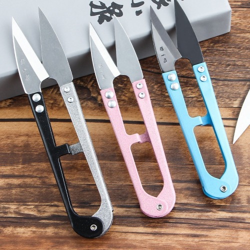 弹簧剪纱剪绣花裁缝剪小号家用缝纫剪线头U型小剪刀剪线头 不锈钢