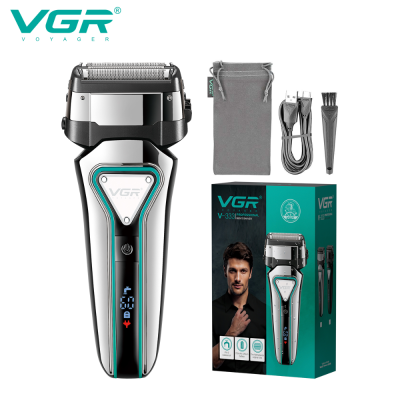 VGR V-333 Cross-Border Razor Kit Sideburns Repair Knife Bald Head Hair Clipper Digital Display Men's Reciprocating Shaver