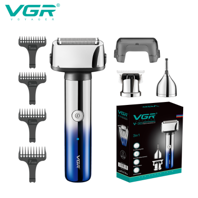 VGR Cross-Border New Arrival Reciprocating Shaver Multifunctional Three-in-One Eyebrow Trimmer Gradient Color Electric Clipper365