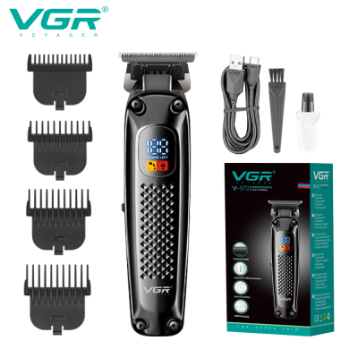 VGR 972 Cross-Border Black Warrior Digital Display Electric ClipperT9Push White Carving Hair Clipper Hair Salon Professional Electric Hair Clipper