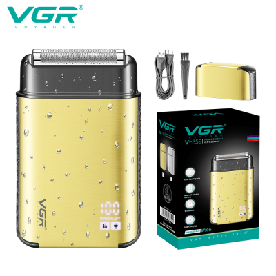 VGR359 Metal Reciprocating ShaverLEDLCD Digital DisplayIPX6Waterproof High-Power Portable Shaver