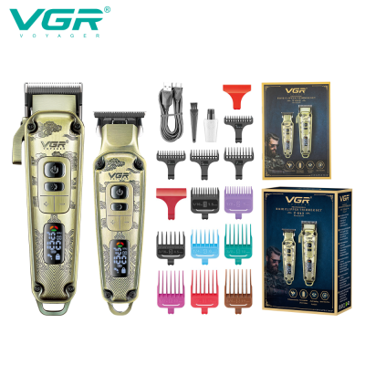 VGR643 Professional Hair Salon Electric Hair Clipper Suit Electrical Hair Cutter Retro Oil Head Rechargeable Engraving Electric Clipper