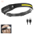 Cross-Border New Arrival Silicone Wave Induction Headlamp USB Charging Strong Light Outdoor Camping Running Fishing Cob Headlamp
