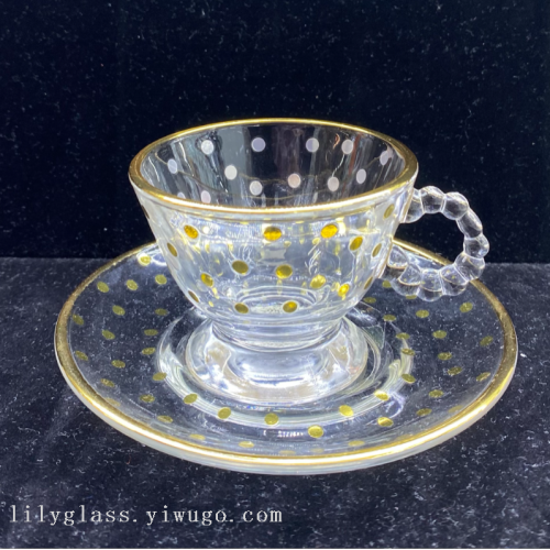 轻奢咖啡杯碟套装浓缩加厚欧式简约耐热玻璃杯茶杯客厅家用