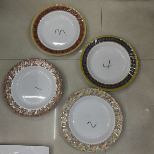 melamine， melamine tableware， melamine new 11-inch corrugated deep plates，