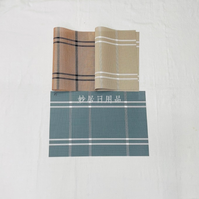 Factory Wholesale-Light Coffee White Stripe 2*1 Placemat Western-Style Placemat Kitchen Placemat