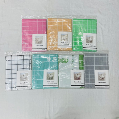 Factory Wholesale-Tablecloth TE-15 Grid Ziplock Bag PEVA Material 8 Silk 73G Waterproof Anti-Scald Oil-Free Easy to Clean