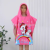 New Bathrobe Boys and Girls Cartoon Pink Double-Sided Velvet Water-Absorbing Quick-Drying Bath Towel Factory Wholesale