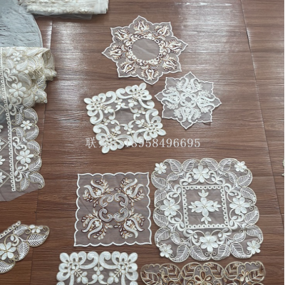 Retro French Embroidery Lace Coaster Simple Lace Fabric Craft Placemat Western Restaurant Cafe Party Decoration Napkin