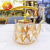 Crystal Borosilicate Glass Teapot Amber Diamond Pattern Stainless Steel Gold Mesh Handle Loop-Handled Teapot