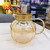 Crystal Borosilicate Glass Teapot Stainless Steel Cover Amber Glass Stripe Nozzle Teapot
