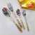 201 Non-Magnetic Stainless Steel Small round Head Gold-Plated Steak Knife and Fork Salad Spoon Tea Spoon Fork Tableware