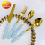 Machine Gold Plated Plastic Handle Stainless Steel Tableware Creative Plastic Handle Knife Spoon Fork Small Spoon