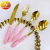 Machine Gold Plated Plastic Handle Stainless Steel Tableware Creative Plastic Handle Knife Spoon Fork Small Spoon