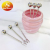 Jingzhi Creative Thread Storage Tank Plastic Bead Handle Fruit Spoon Fork Stainless Steel Fruit Spoon Fork 6Pcs Set