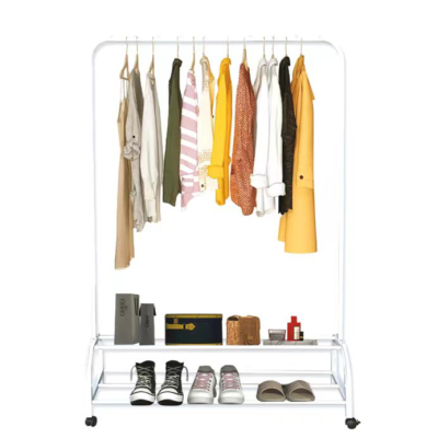 Indoor Single Rod Household Clothes Rack Movable Clothes Hanger Coat Rack
