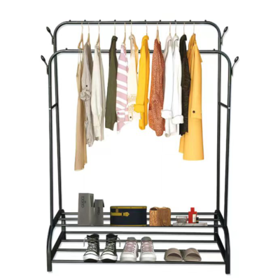 Simple Double Rod Hanger Clothes Hanger Bedroom and Household Simple Modern Coat Rack Floor Clothes Rack