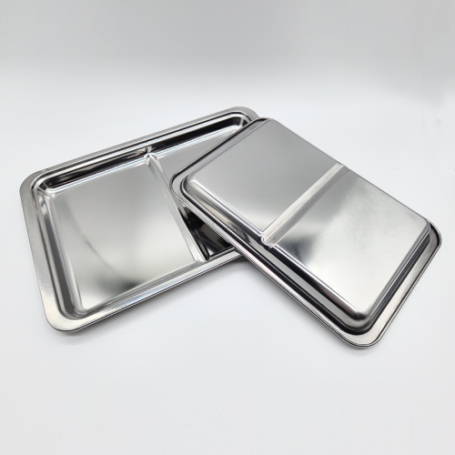 Stainless Steel Thickened Korean Square Plate Large Capacity Stainless Steel Tray Commercial Barbecue Plate Steamed Rice Tray 15
