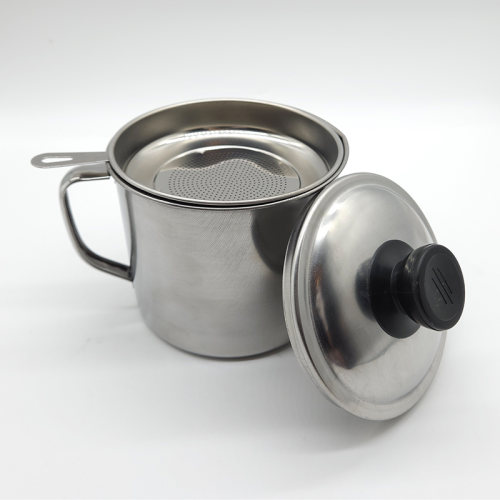 Oil Strainer Jug Stainless Steel Oil Filter Cup Household with Lid Strainer Kitchen Oil Storage Tank Large Capacity Oil Return Cup Oil Filter 69