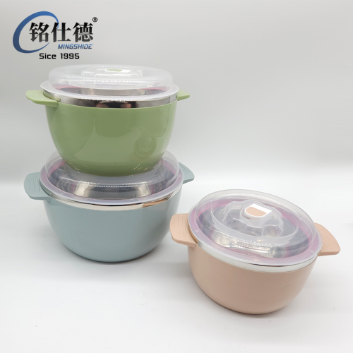 Stainless Steel Fresh-Keeping Bowl Thickened Soup Plate Salad Bowl Sealed Cans round Egg Pots Kitchen Refrigerator Sealed Box 97