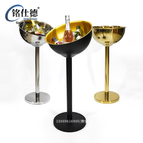 Stainless Steel Champagne Basin Outdoor Party Gathering Red Wine Beer Floor Vertical Stand Cooling Ice Bucket 106