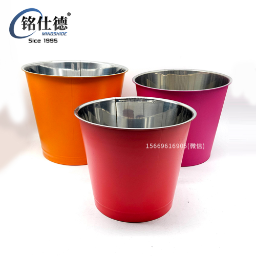 stainless steel color bucket spray paint commercial large capacity bucket thickened kitchen and bathroom bucket round bucket soup bucket 43