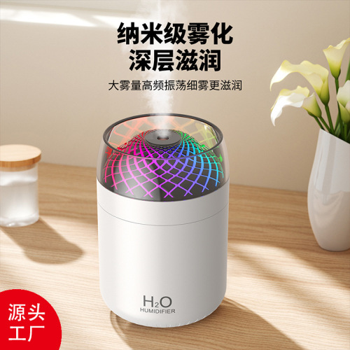 新款琉璃杯加湿器 USB桌面500ml大容量静音七彩灯加湿器