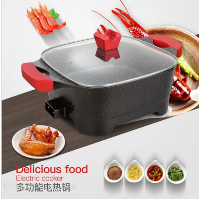 Medical Stone Large Capacity Multi-Functional Square Pot Roast All-in-One Pot Korean Style Dishes Electric Chafing Dish
