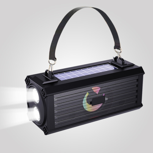 1新款无线蓝牙音响 户外专业便携式骑行手电筒太阳能充电插卡音箱