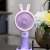 Ym88154b "Product Name" Contrast Color Series Adorable Rabbit Handheld Fan with Base (4 Colors)