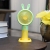 Ym88154b "Product Name" Contrast Color Series Adorable Rabbit Handheld Fan with Base (4 Colors)