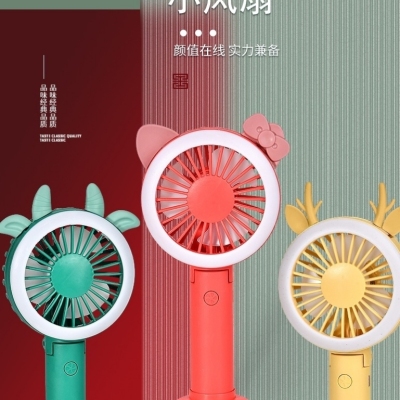 "Product Number" X23c "Product Name" Double-Headed Multi-Ear Cartoon Folding Fan (3 Colors)