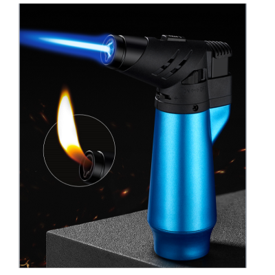 Lighter Windproof Igniter Household Outdoor Double Fire Point Moxa Welding Gun Point Cigar Aromatherapy Direct Punching Inflatable Spray Gun
