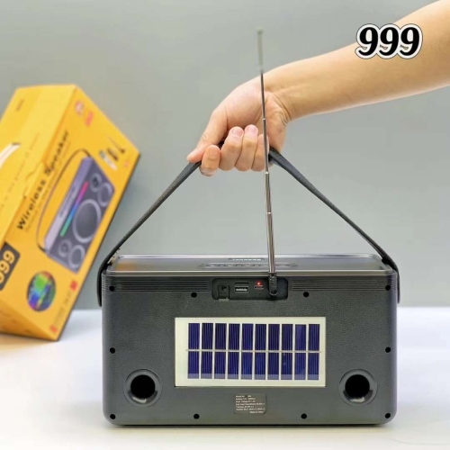 太阳能板蓝牙音箱带收音机可插U盘TF卡